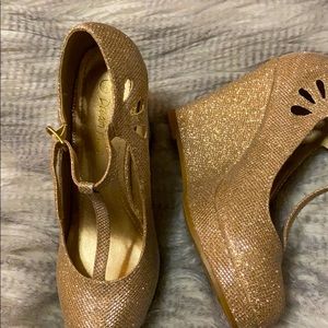Gold Mary Jane Platforms